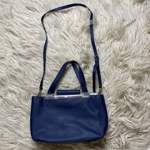 MICHAEL Michael Kors Women Blue Leather Satchel One Size, - Picture 1 of 15
